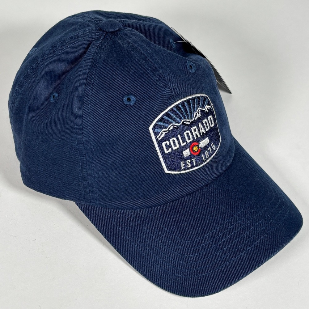 Colorado Cool 1876‎ Washed Navy Hat Embroidered Colorado State Flag Dad Cap NWT - Picture 4 of 10